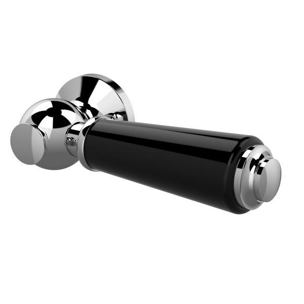 Black WC Lever - Hudson Reed E470 Chrome, Black colour ,image 1