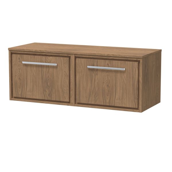 1200mm Wall Hung Single Drawer Vanity with Worktop - Hudson Reed LIL2722W2 Oak, Oak colour ,image 1