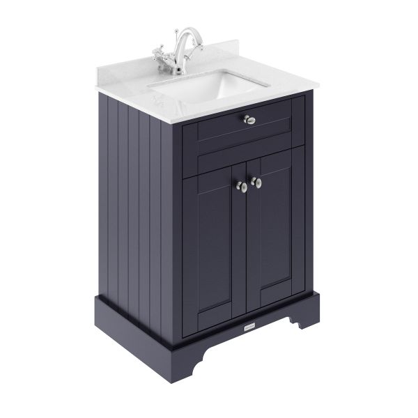 600mm Cabinet & Marble Top (1TH) - Hudson Reed LOF322S Blue, Blue colour ,image 1