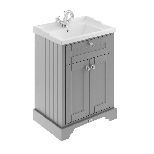 600mm Cabinet & Basin (1TH) - Hudson Reed LOF203 Storm Grey, Grey colour ,image 1