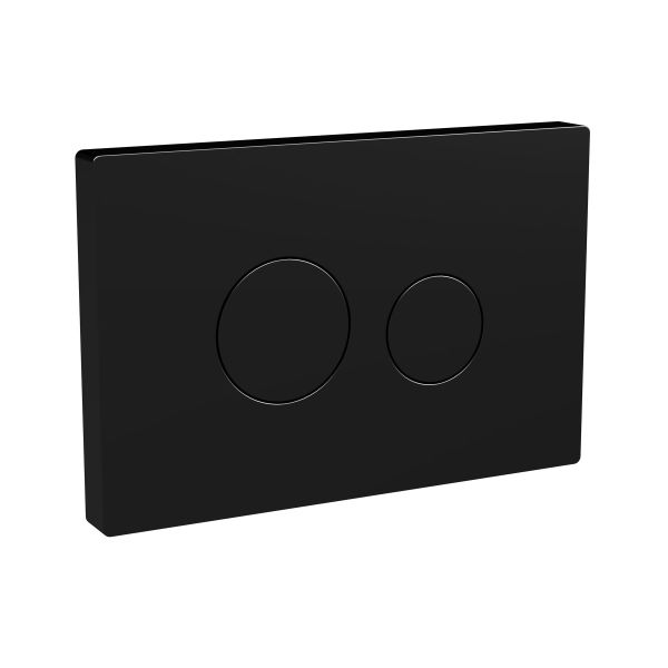 Black Round Plate for Pneumatic Dual Flush - Hudson Reed MDPP02R Black, Black colour ,image 1