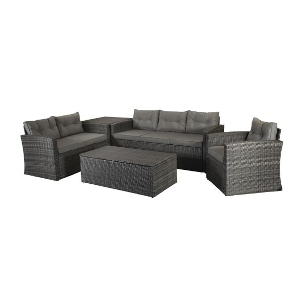 Holly Grey Five Piece Contemporary Sofa Set, Grey colour ,image 1