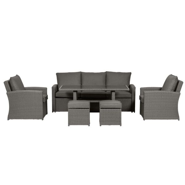 Paris 7 Seater 6Pc Deluxe Sofa Dining Set, Grey colour ,image 1