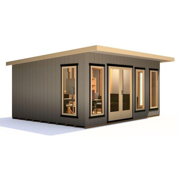 Cali 16 x 12 Pent Garden Office, Brown colour ,image 1