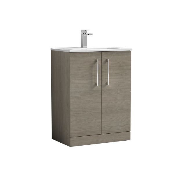 600mm Floor Standing 2 Door Vanity & Basin 2 - Nuie ARN2503B Oak, Oak colour ,image 1