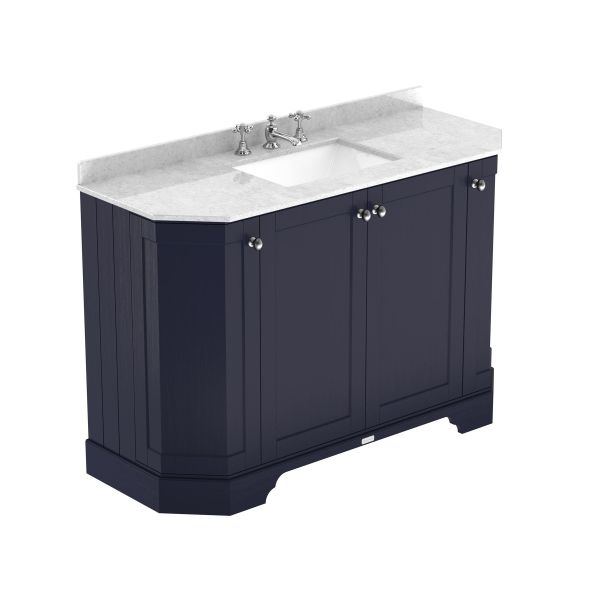 1200mm 4-Door Angled Unit & Marble Top 3TH - Hudson Reed LOF358 Twilight Blue, Blue colour ,image 1
