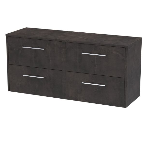 1200mm Wall Hung 4 Drawer Vanity & Worktop - Hudson Reed JNU2624W2 Brown, Brown colour ,image 1