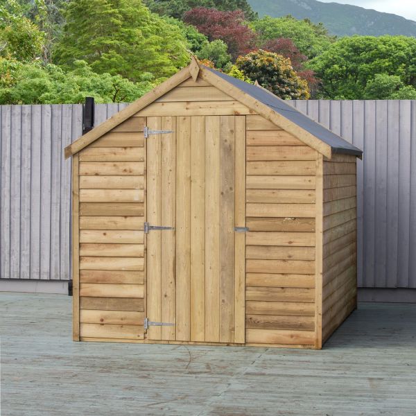 Overlap 8 x 6 Single Door Value Pressure Treated Shed With Windows