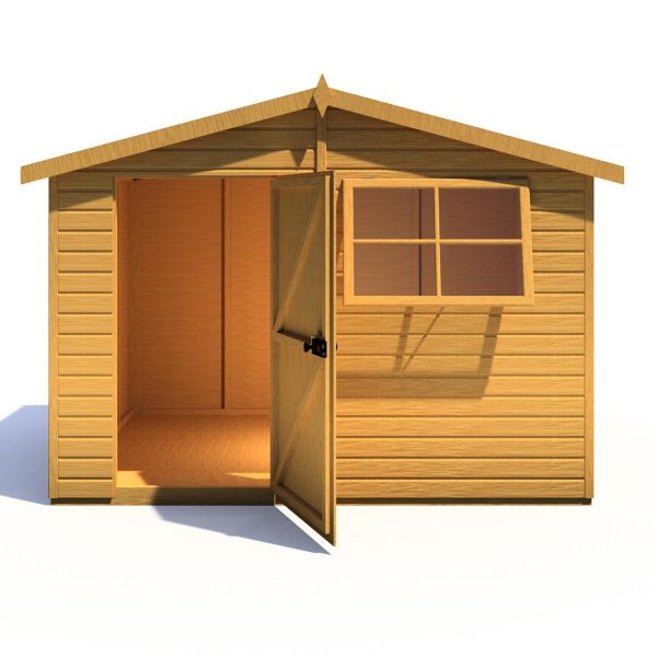 Wroxham 10 x 8 Single Door Shiplap Shed - Style D
