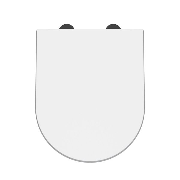 D Shaped Soft Close Toilet Seat - Hudson Reed NTS007B White, White colour ,image 1