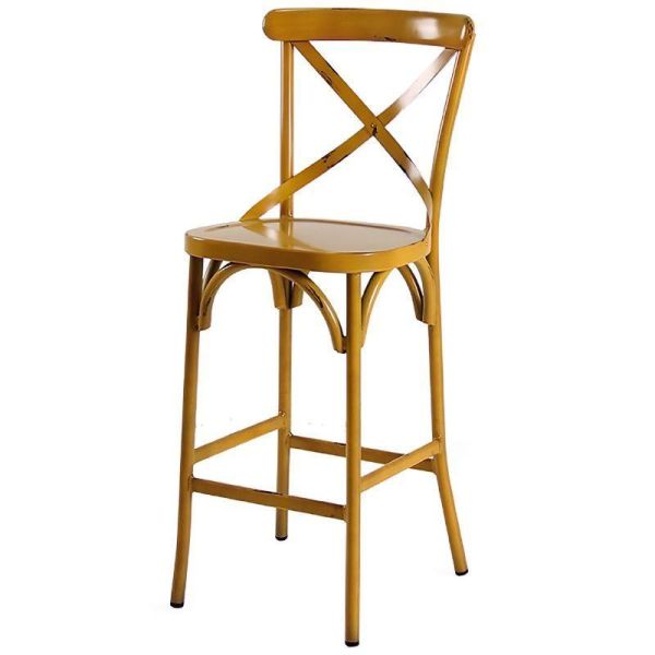 Chia 1160 x 510 Metal Bar Chair - Vintage Yellow, Yellow colour ,image 1