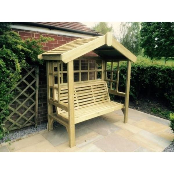 Cottage Arbour Trellis Sits 3 By Churnet Valley, Wood colour ,image 1