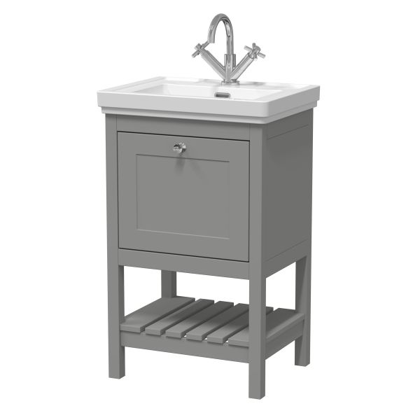 500mm Floor Standing Vanity & Basin 1TH - Hudson Reed BEX223A Grey, Grey colour ,image 1