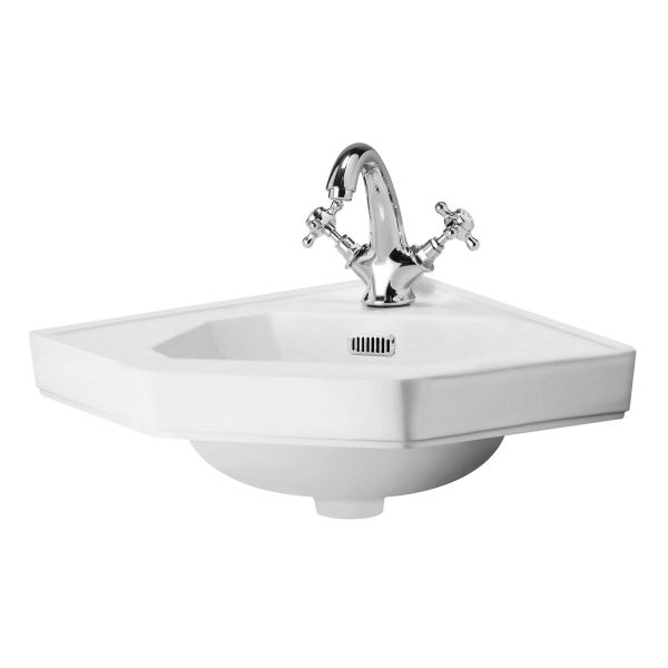 420mm Corner Basin - Hudson Reed NCS809 White, White colour ,image 1