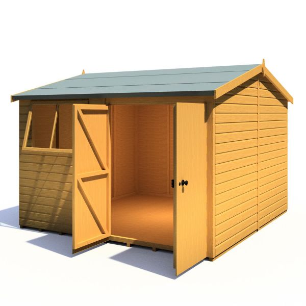 Atlas 10 x 20 Double Door Loglap Shed - Reverse Apex
