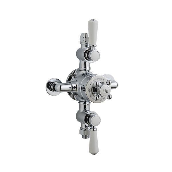 Triple Thermostatic Shower Valve - Hudson Reed TSVT102 Chrome, Chrome & White colour ,image 1