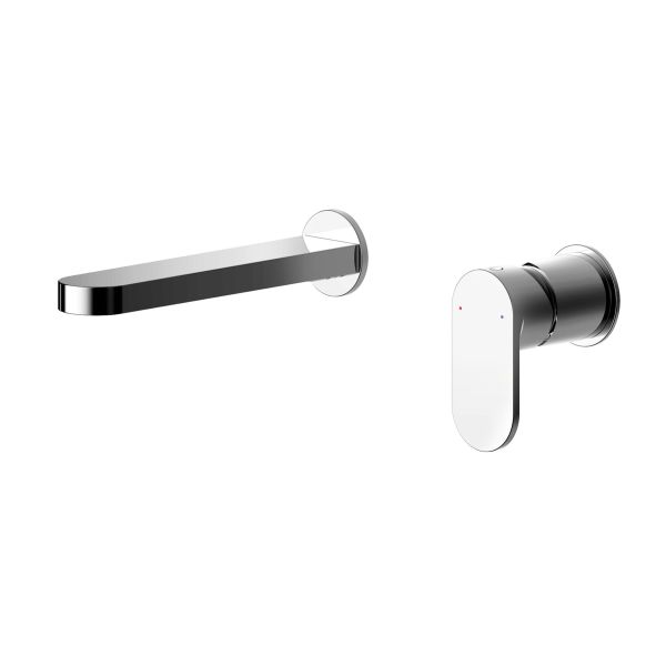 Wall Mounted 2 Tap Hole Basin Mixer - Nuie BIN381 Chrome, Chrome colour ,image 1