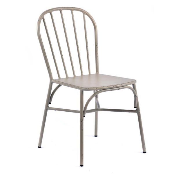 Cellini 870 x 500 Metal Side Chair - Vintage White, White colour ,image 1