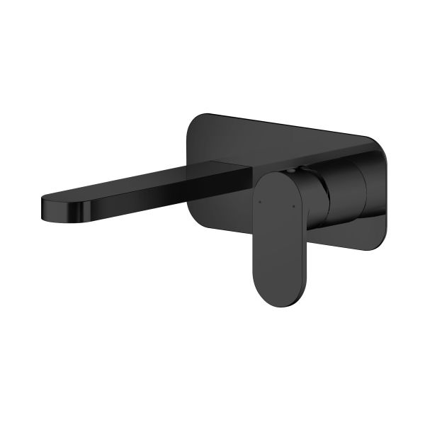 Wall Mounted 2 Tap Hole Basin Mixer With Plate - Nuie BIN428 Black, Black colour ,image 1