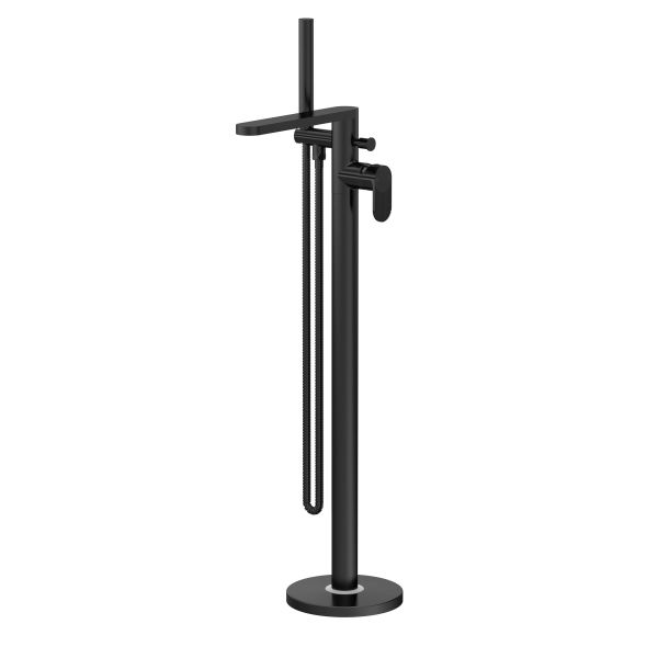 Freestanding Bath Shower Mixer with Kit - Nuie BIN421F Matt Black, Matt Black colour ,image 1