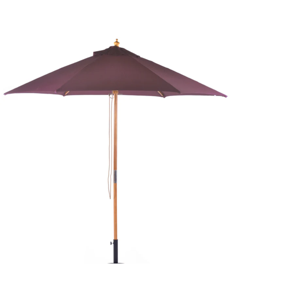 Parasol Wood Pulley 2.5m Burgundy