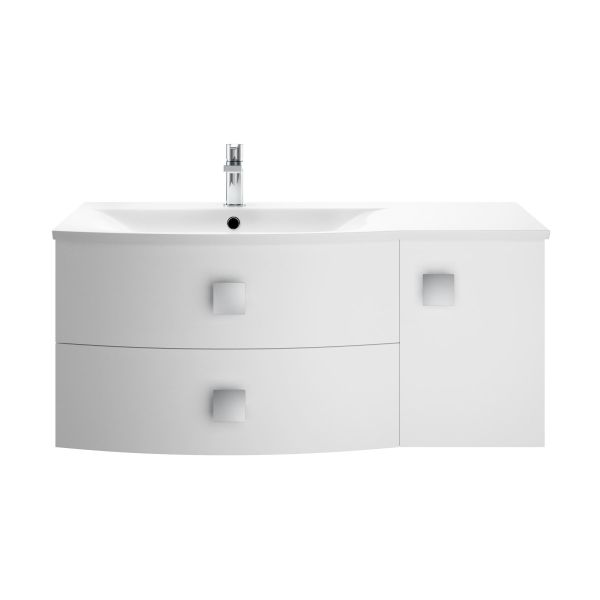 1000mm Cabinet & Basin - Left Hand - Hudson Reed SAR102L Moon White, White colour ,image 1