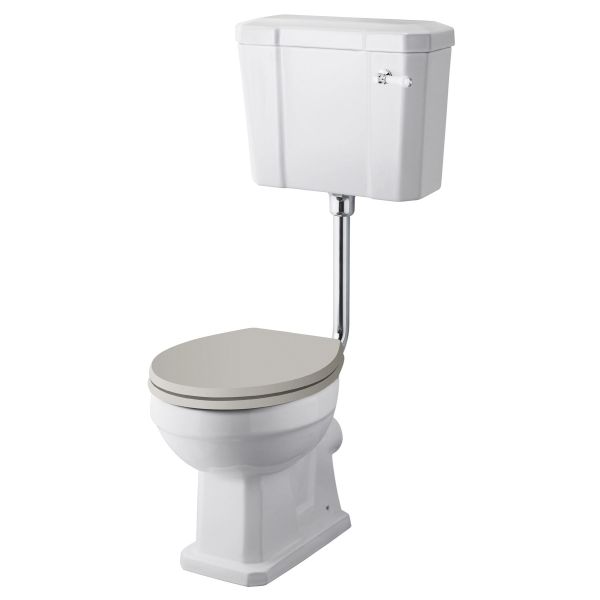 Comfort Height Low Level WC & Flush Pipe - Hudson Reed CCR034 Gloss White, White colour ,image 1
