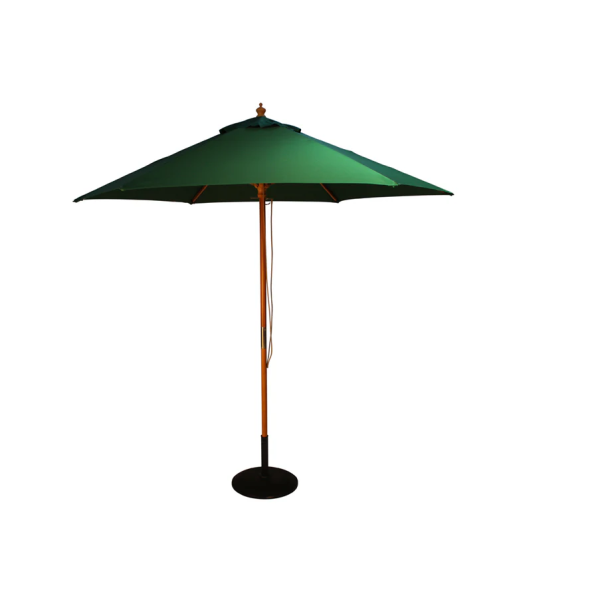 Parasol Wood Pulley 2.5m Green
