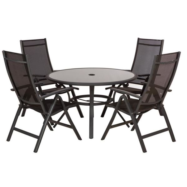 Sorrento 4 Seater Round Deluxe Recliner Set, Grey colour ,image 1