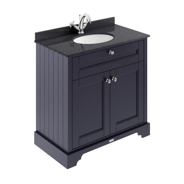 800mm Cabinet & Marble Top (1TH) - Hudson Reed LOF327 Twilight Blue, Blue colour ,image 1