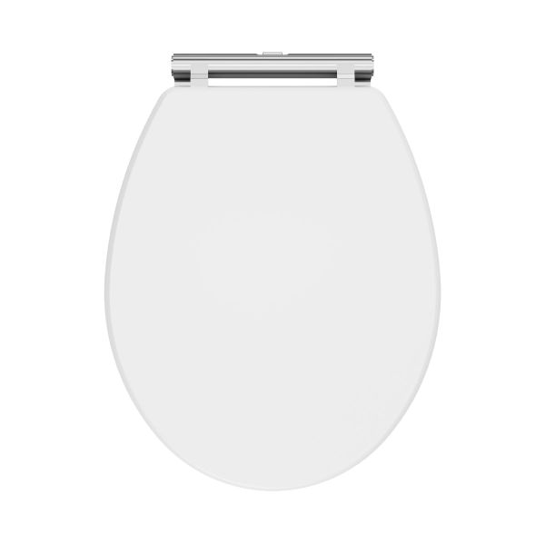 Soft Close Wooden Toilet Seat - Nuie CLA199 White, White colour ,image 1