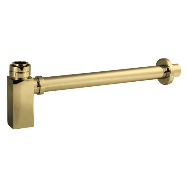 Square Bottle Trap & Extention Tube - Hudson Reed EK806 Brass, Brass colour ,image 1
