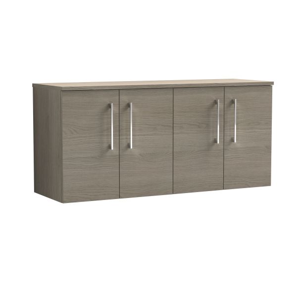 1200mm Wall Hung 4 Door Vanity & Worktop - Nuie ARN2523W2 Oak, Oak colour ,image 1