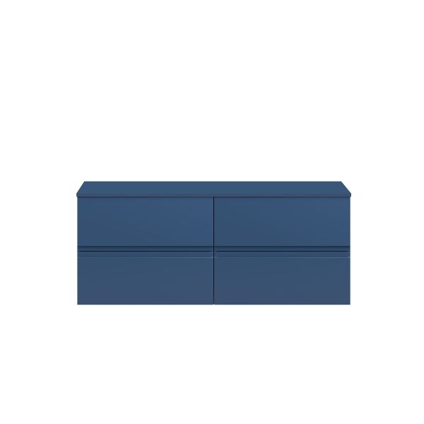1200 Wall Hung 4 Drawer Unit & Worktop - Hudson Reed URB304W2 Blue, Blue colour ,image 1