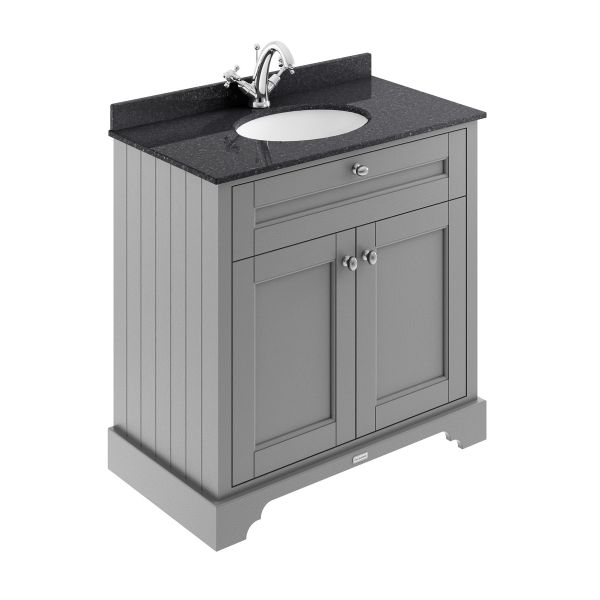 800mm Cabinet & Marble Top (1TH) - Hudson Reed LOF227 Storm Grey, Grey colour ,image 1