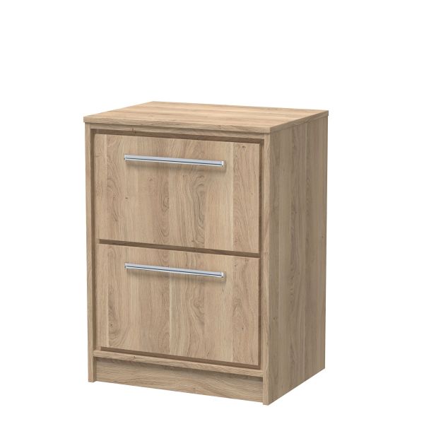 600mm Floor Standing 2-Drawer Vanity with Worktop - Hudson Reed LIL3033W Oak, Oak colour ,image 1