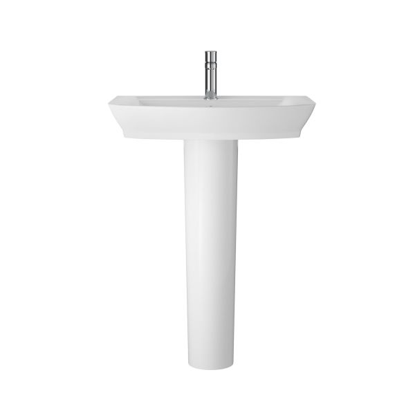 650mm Basin & Pedestal - Hudson Reed CCL003 White, White colour ,image 1