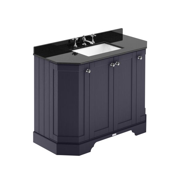 1000mm 4-Door Angled Unit & Marble Top 3TH - Hudson Reed LOF385 Twilight Blue, Blue colour ,image 1