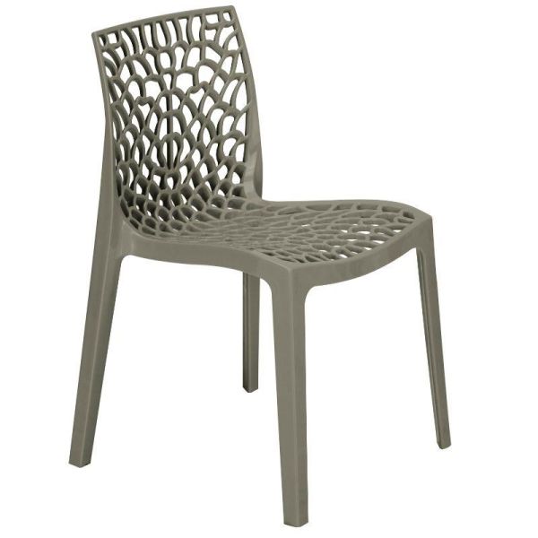 Neptune Plastic Garden Chair - Pearl Grey, Grey colour ,image 1