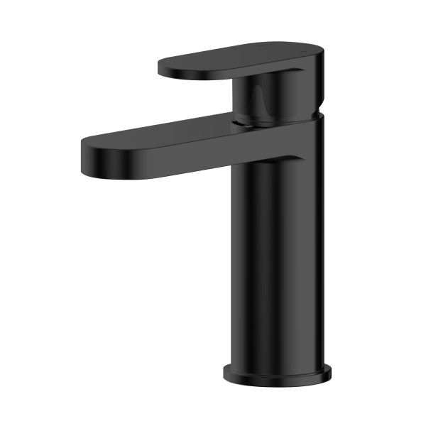 Mono Basin Mixer with Push Button Waste - Nuie BIN405 Black, Black colour ,image 1