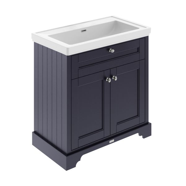 800mm 2-Door Vanity & Classic Basin 0TH - Hudson Reed LOF346 Blue, Blue colour ,image 1