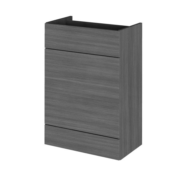 600mm WC Unit - Hudson Reed OFF548 Graphite Grey Woodgrain, Brown/Grey colour ,image 1