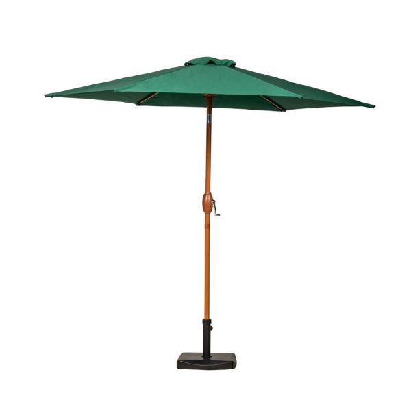 2.5M Green Crank And Tilt Parasol Woodlook Aluminium Pole, Green colour ,image 1
