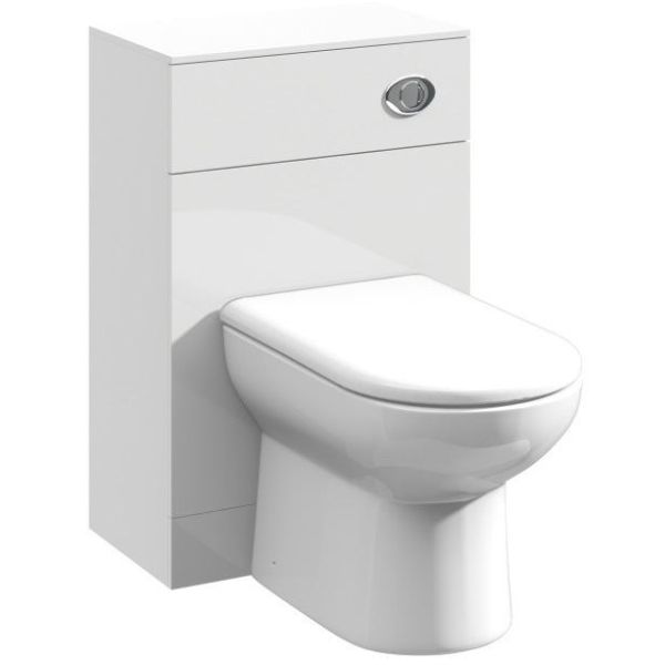 600mm WC Unit - Nuie PRC143 Gloss White, White colour ,image 1