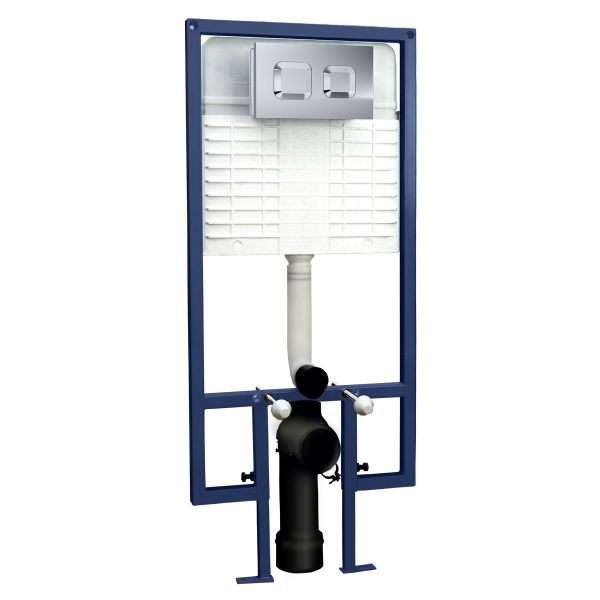 Square Dual Flush Push Button - Hudson Reed XTY009S Chrome, Chrome colour ,image 1
