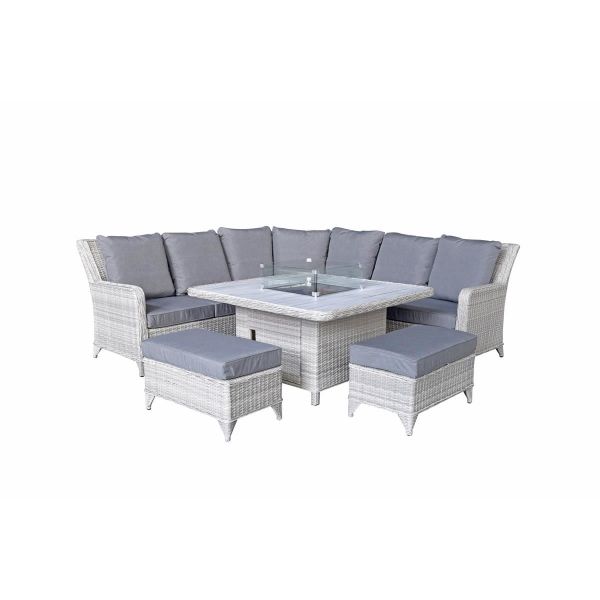 Meghan Large Corner Dining With Firepit, Grey colour ,image 1