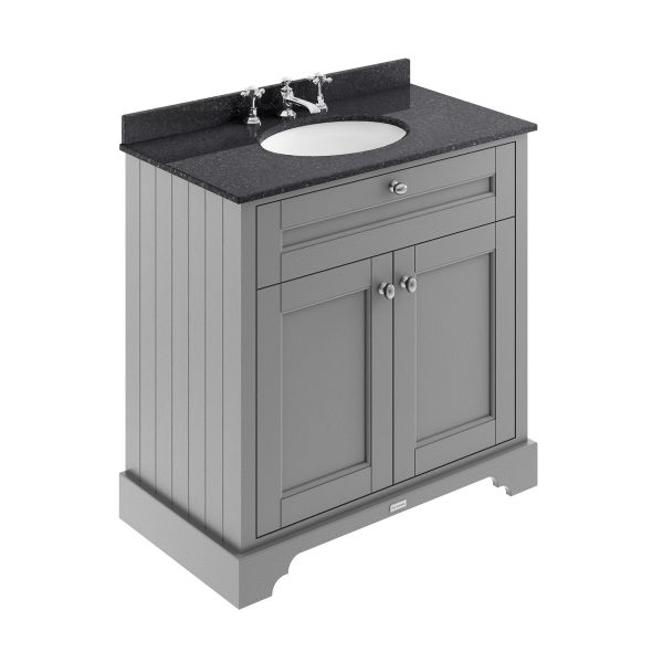 800mm Cabinet & Marble Top (3TH) - Hudson Reed LOF230 Storm Grey, Grey colour ,image 1