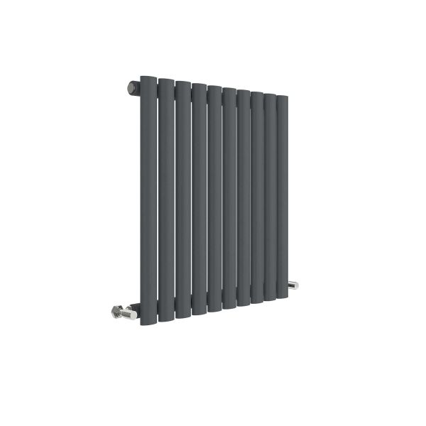 Horizontal Single Panel Radiator 600 x 586 - Hudson Reed HLA38 Anthracite, Anthracite colour ,image 1