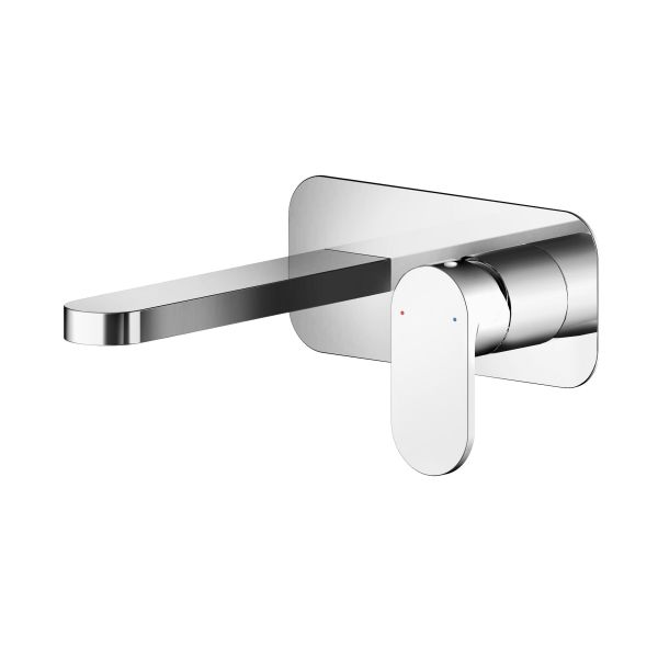 Wall Mounted 2 Tap Hole Basin Mixer With Plate - Nuie BIN328 Chrome, Chrome colour ,image 1