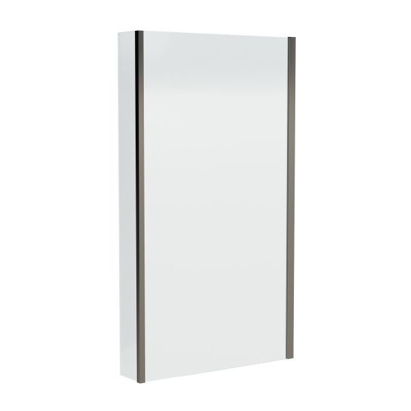 Square Fixed Bath Screen with Fixed Return - 6mm - Nuie NSBS27 Black ,image 1